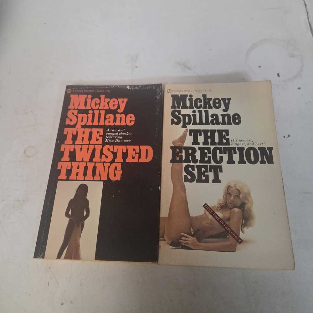 Mickey Spillane Signet 1st Printing Lot The Twisted Thing The Erection Set Vtg